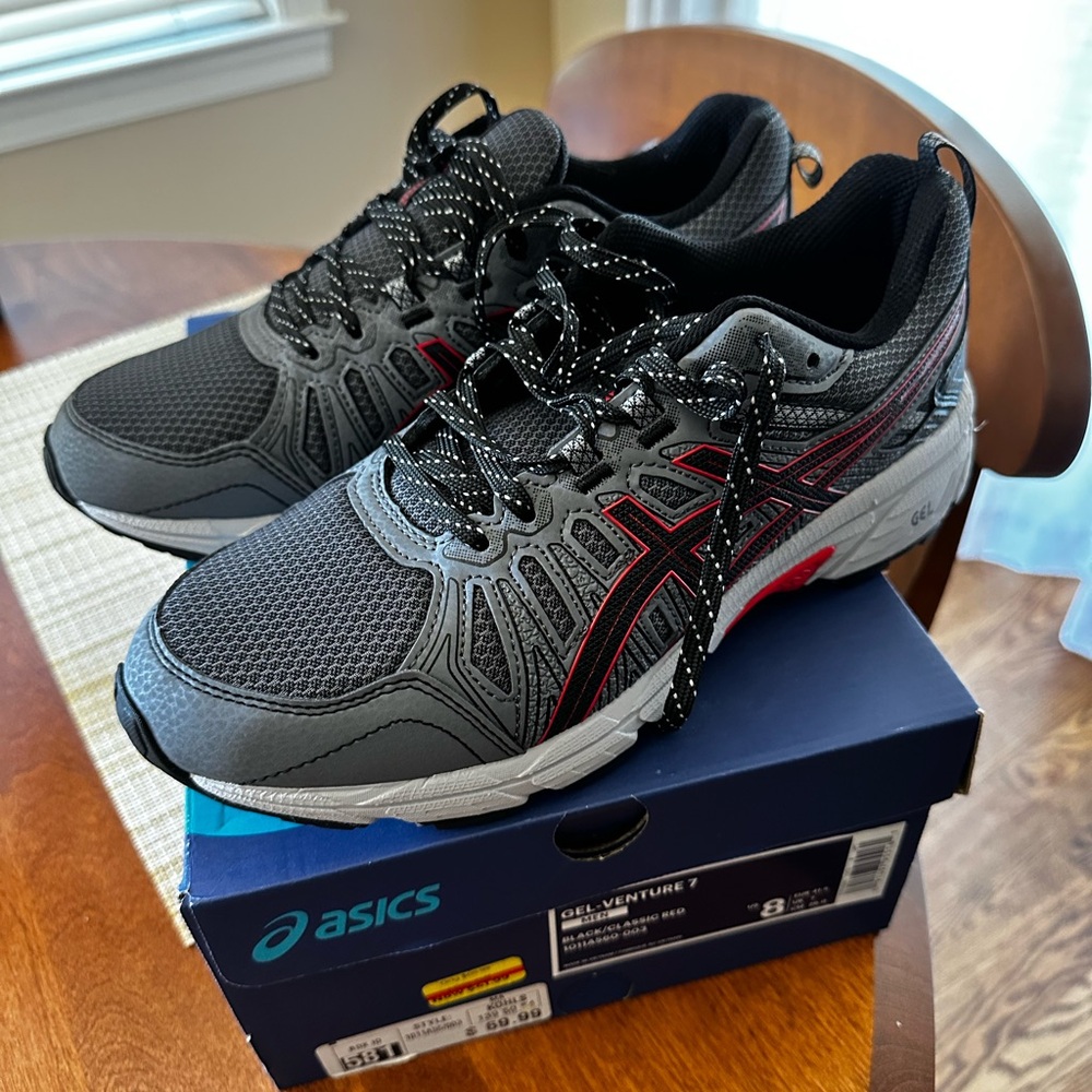 COPY - Asics Gel-Venture 7 Black and Red Athletic Shoes